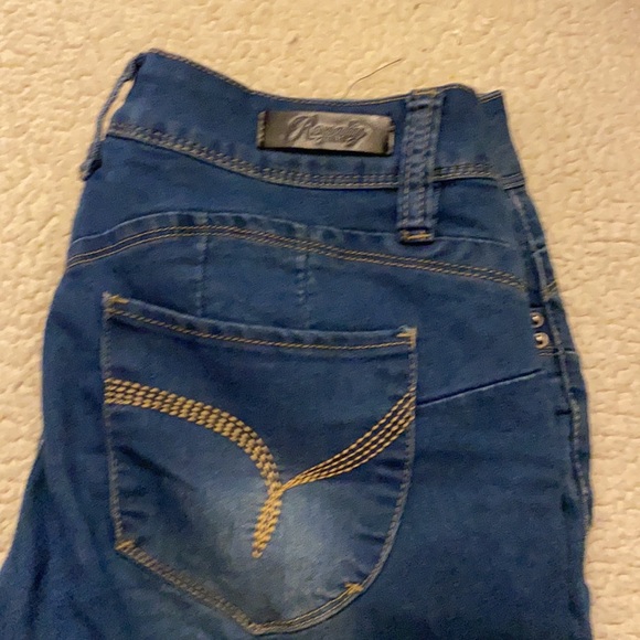 Royalty For Me Distressed Stretch Denim jeans size 8 with cuffs - Picture 11 of 15